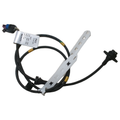 Black wiring harness with blue connector, attached metal mounting bracket with cutouts, plus a protective black housing on.