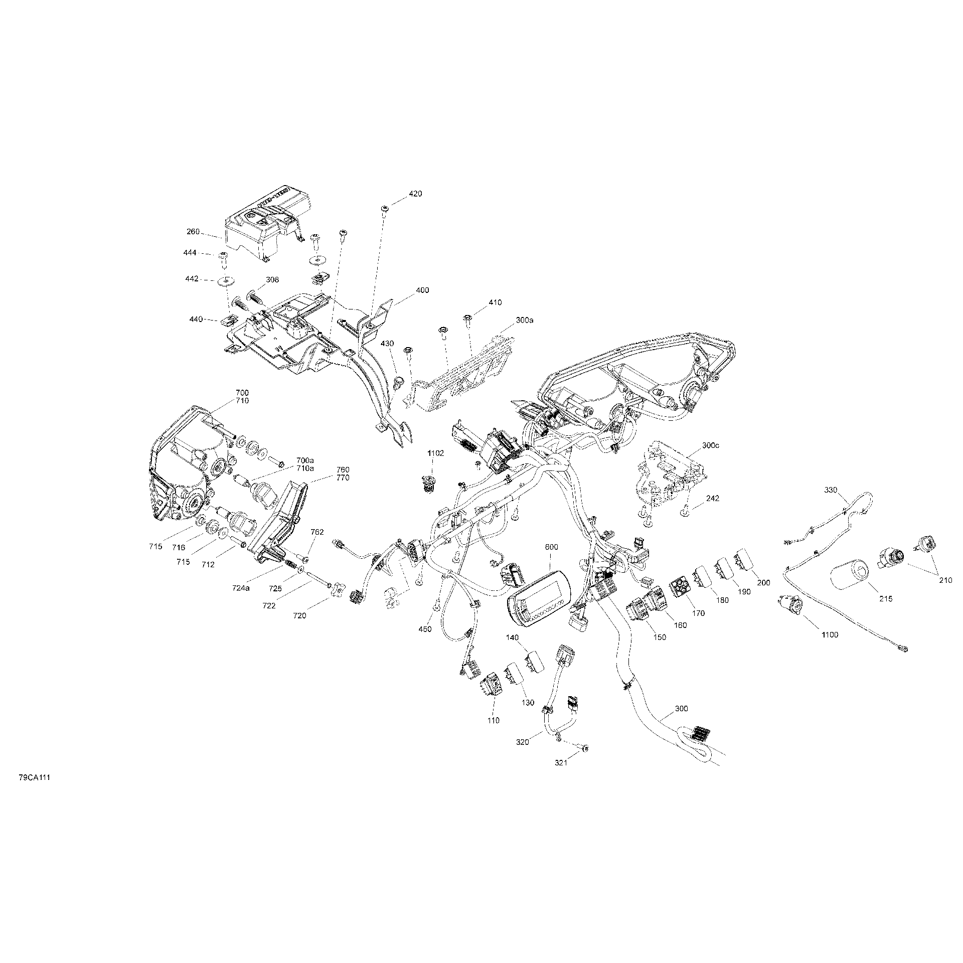 An Image of a Genuine Can-Am Parts Schematic Diagram showing the schematic - ELECTRIC - FRONT SYSTEM - LONE STAR EDITION
