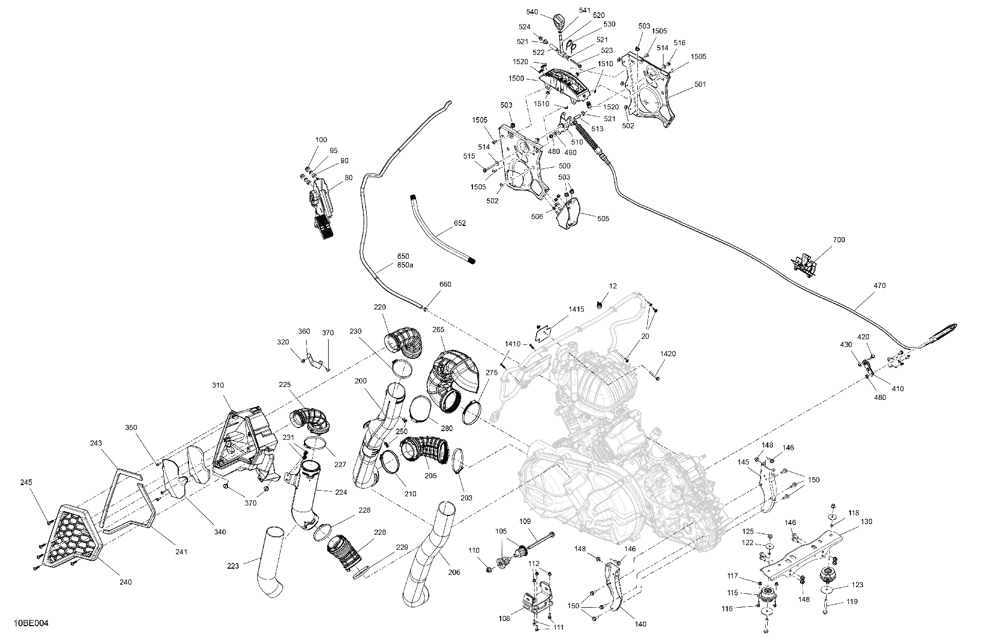 An Image of a Genuine Can-Am Parts Schematic Diagram showing the schematic - ENGINE - SYSTEM