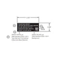 Oval white trailer hitch decal with black text and safety weight specifications, 2.25 by 0.88 inches.