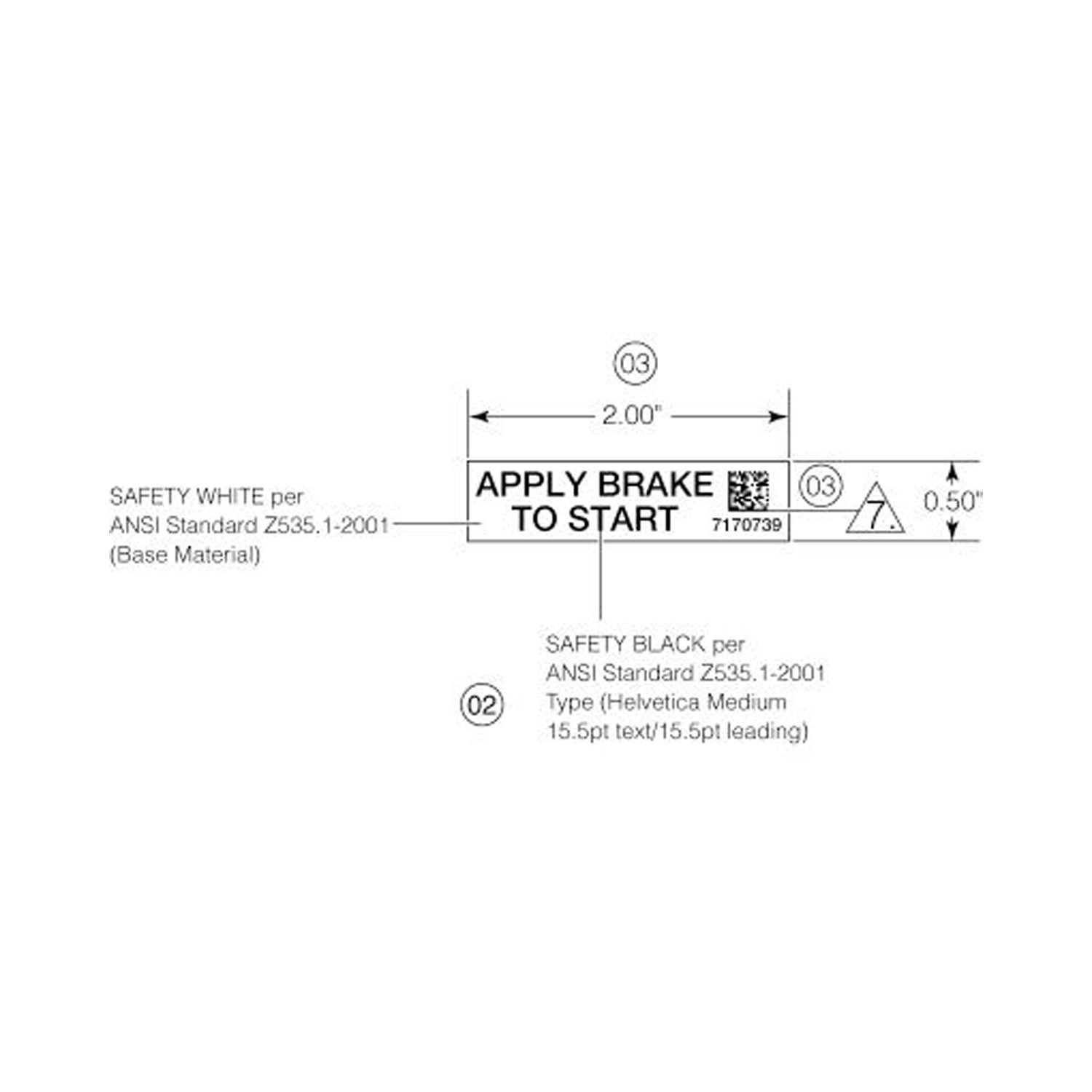 Warning Decal, Apply Brake To Start by Polaris