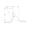 Red triangular reflector decal with precise angular measurements and rounded corners.