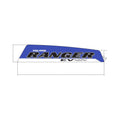 Blue and black Polaris Ranger EV cargo box decal with white background and stylized lettering.
