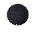 A chrome Cover Outer Cam Cap by Polaris, circular with a metallic finish and a small notch near the rim, photographed on a white background.
