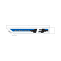 Blue and black hood decal for Polaris Ranger EV with sharp angular design and white accents.