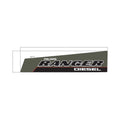 Black and gray rectangular decal with "Polaris Ranger Diesel" text in bold white and red accents.