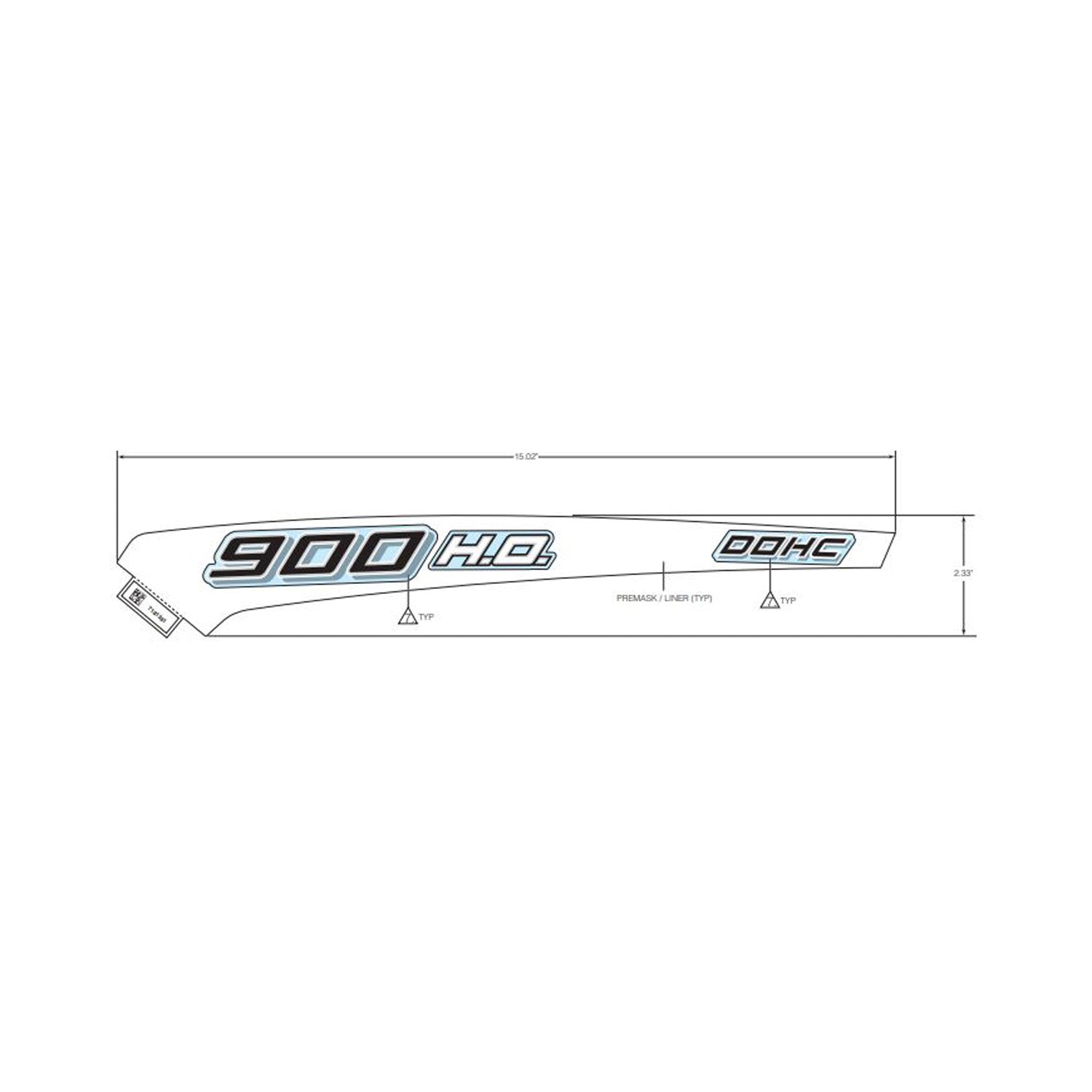White hood decal with black and gray "900 HO" and "POLARIS" lettering.