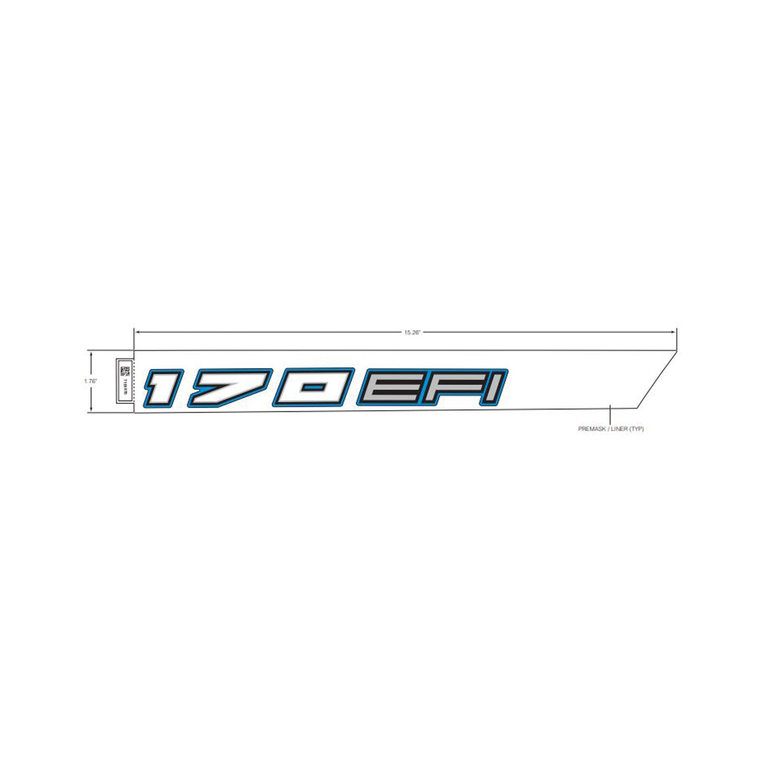 Upper Hood Decal, 170 Efi, Blu, Right by Polaris