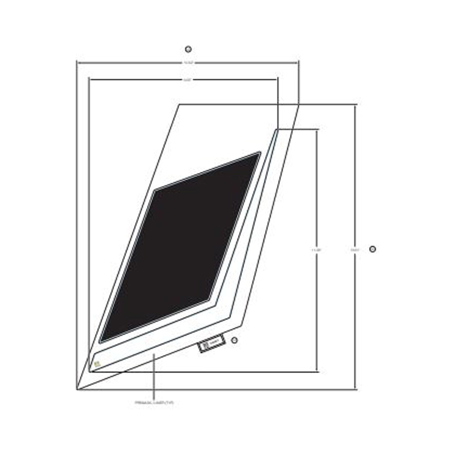 Left black and white angular fender decal with layered geometric design and sharp edges.