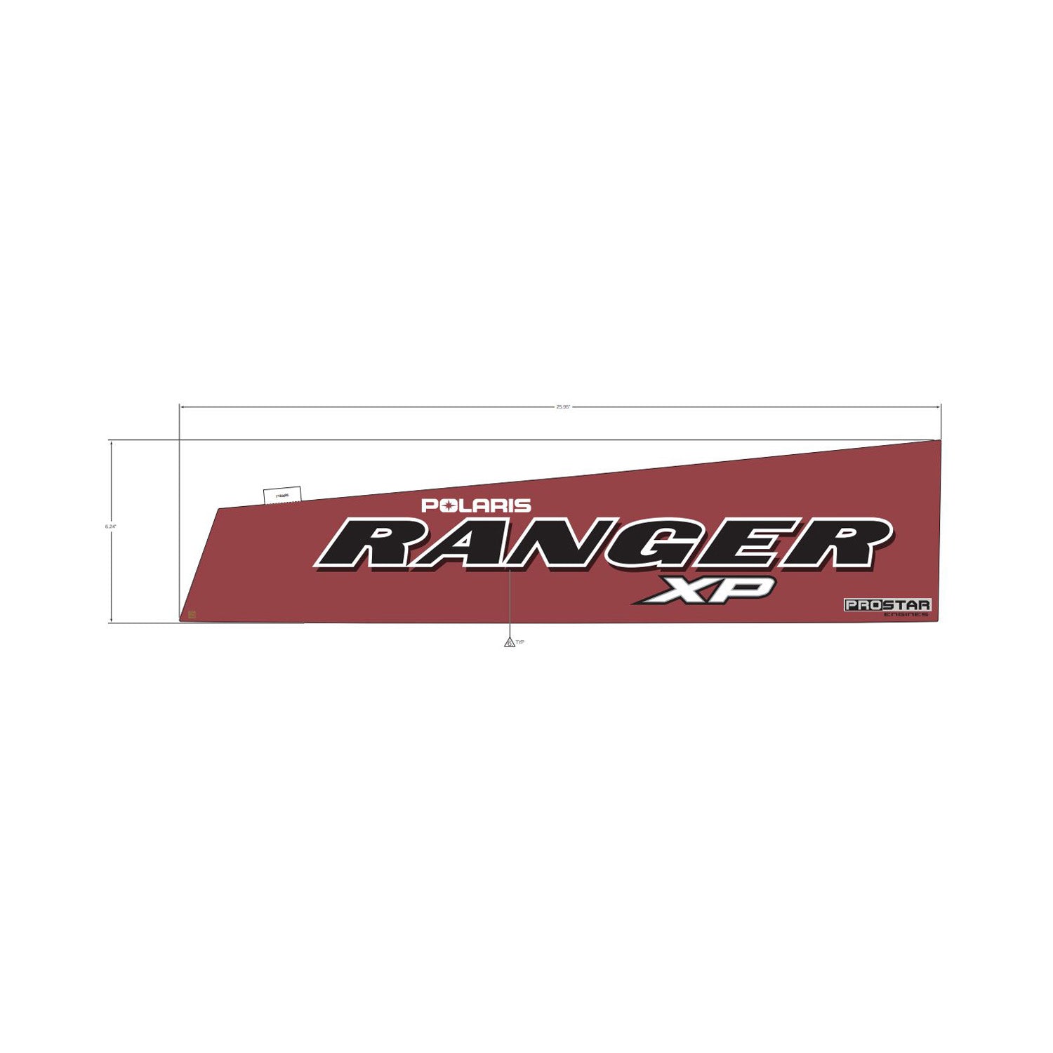 Cargo Box Decal, Xp, Prostar, Red, Left by Polaris