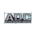 Gray and black rectangular hood decal with "ADC" letters and "Active Descent Control" text in bold font.