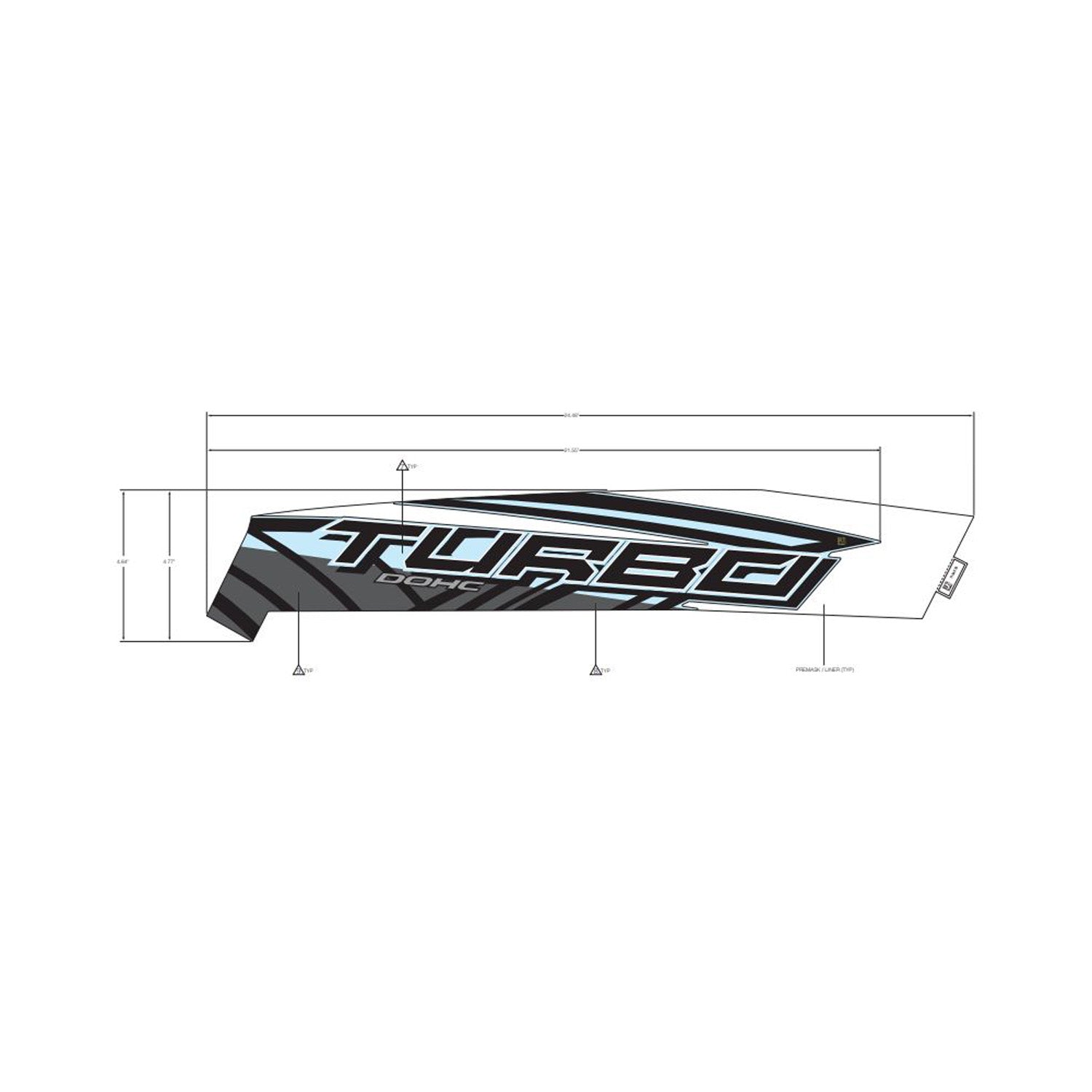 Front Fender Decal, Upper, Turbo R by Polaris