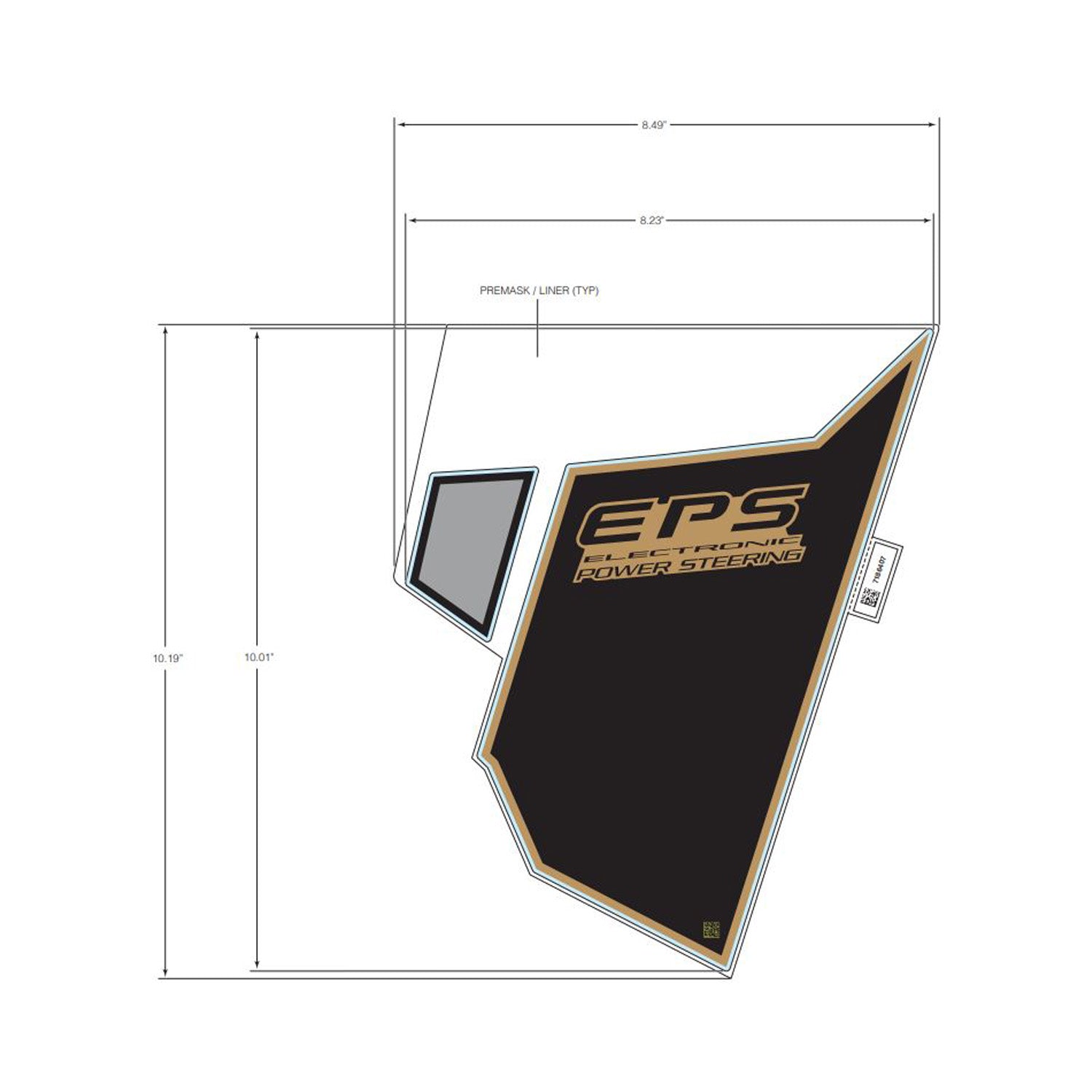 Front Fender Decal, Lower, Eps, Right by Polaris