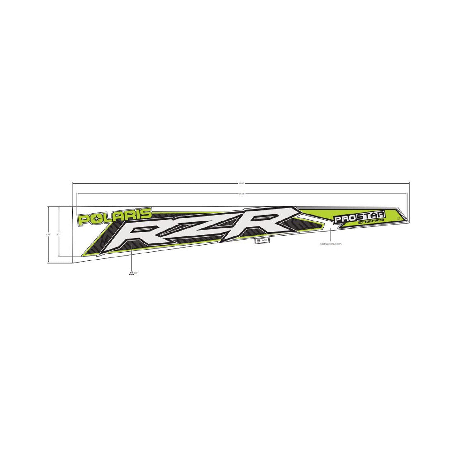 Rear Fender Decal, Upper, RZR, Left by Polaris