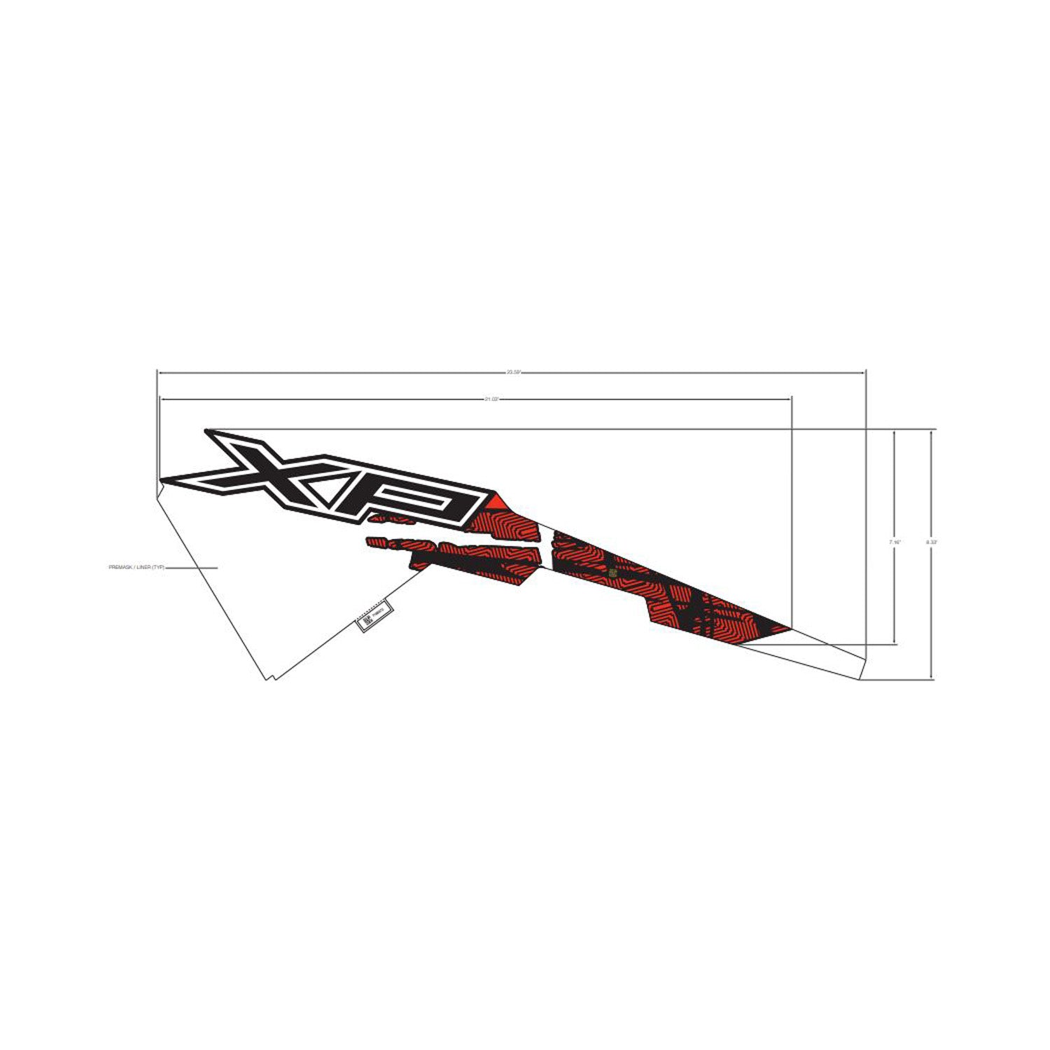 Rear Fender Decal, Lower, Xp, Right by Polaris