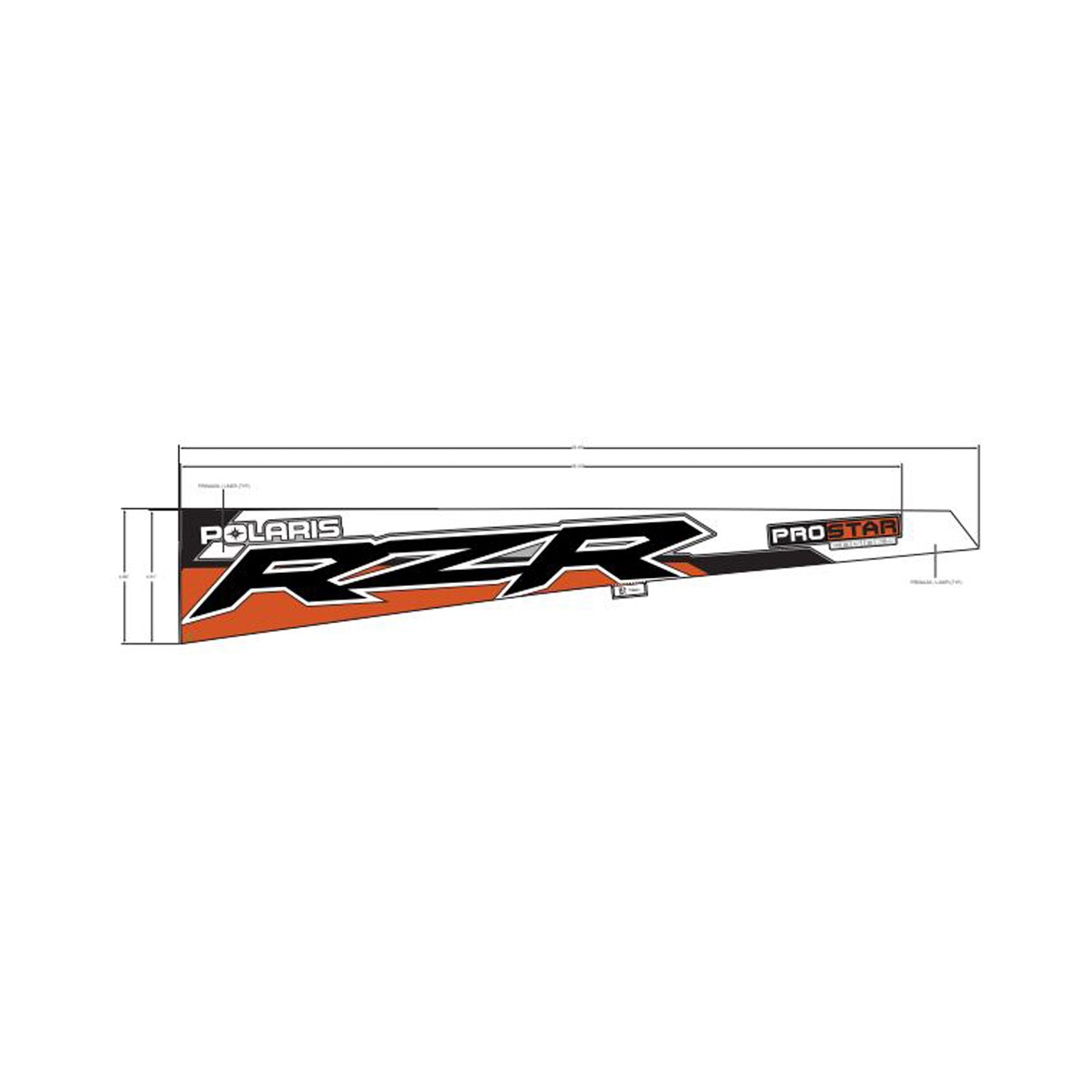 Rear Fender Decal, Upper, RZR, Left by Polaris