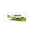 Lime green and black angular patterned upper hood decal for left side of Polaris RZR-170.