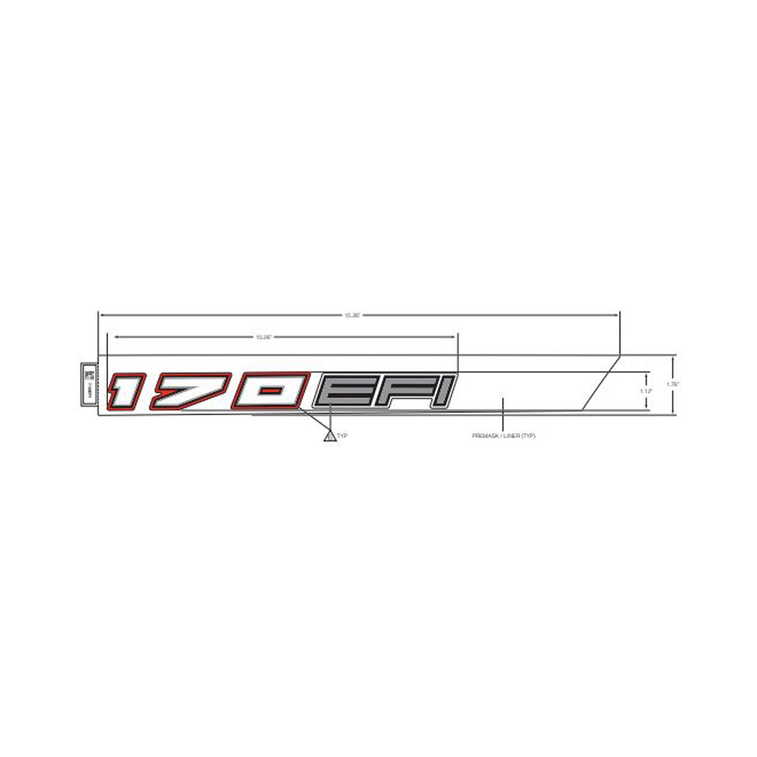 Upper Hood Decal, 170 Efi, Red, Right by Polaris