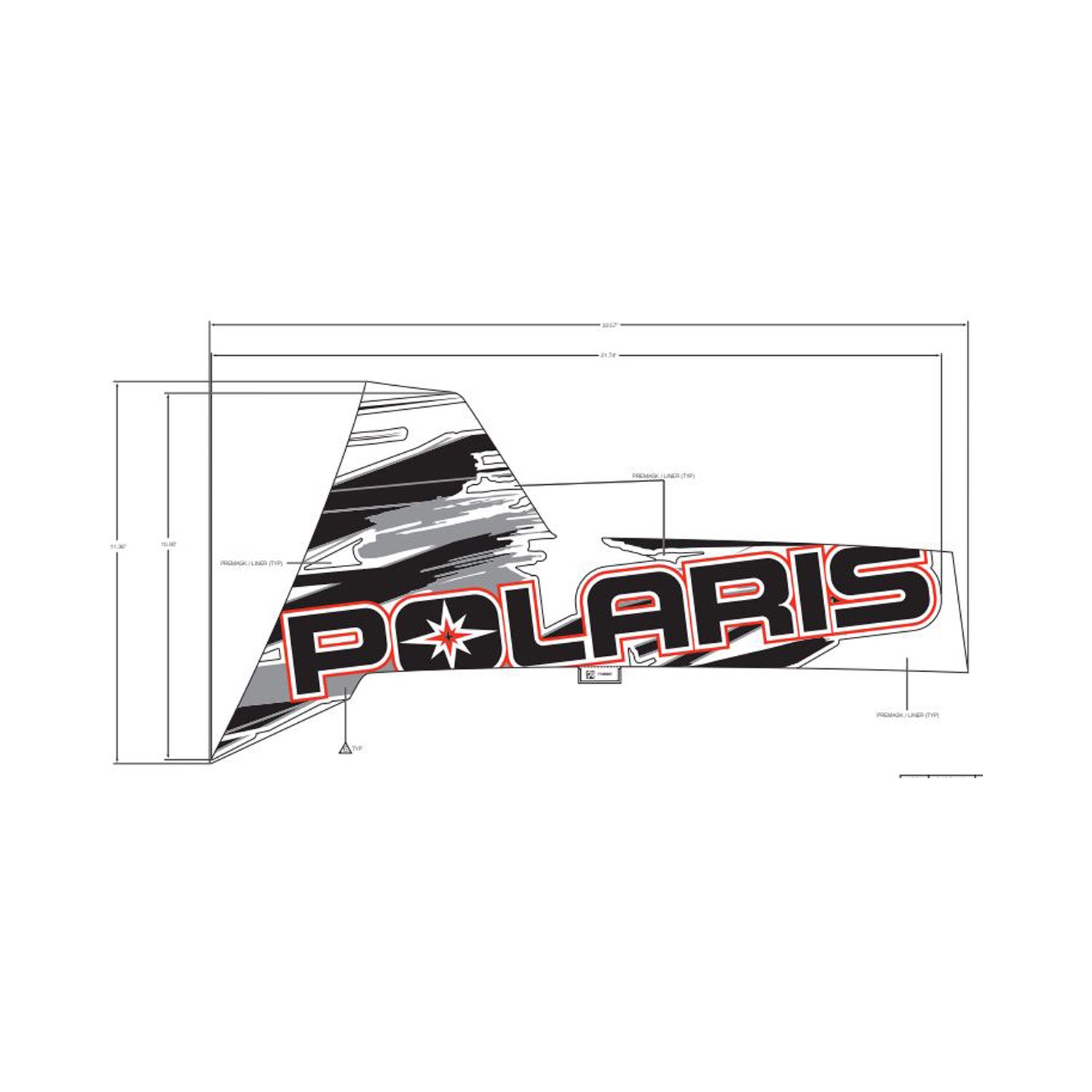Cargo Box Side Decal, Red, Left by Polaris