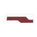 Dark red angular tailgate decal with cutout sections designed for Polaris Ranger UTV models.