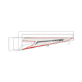 White and red rear upper fender left panel with Pro Star logo for Polaris UTV.