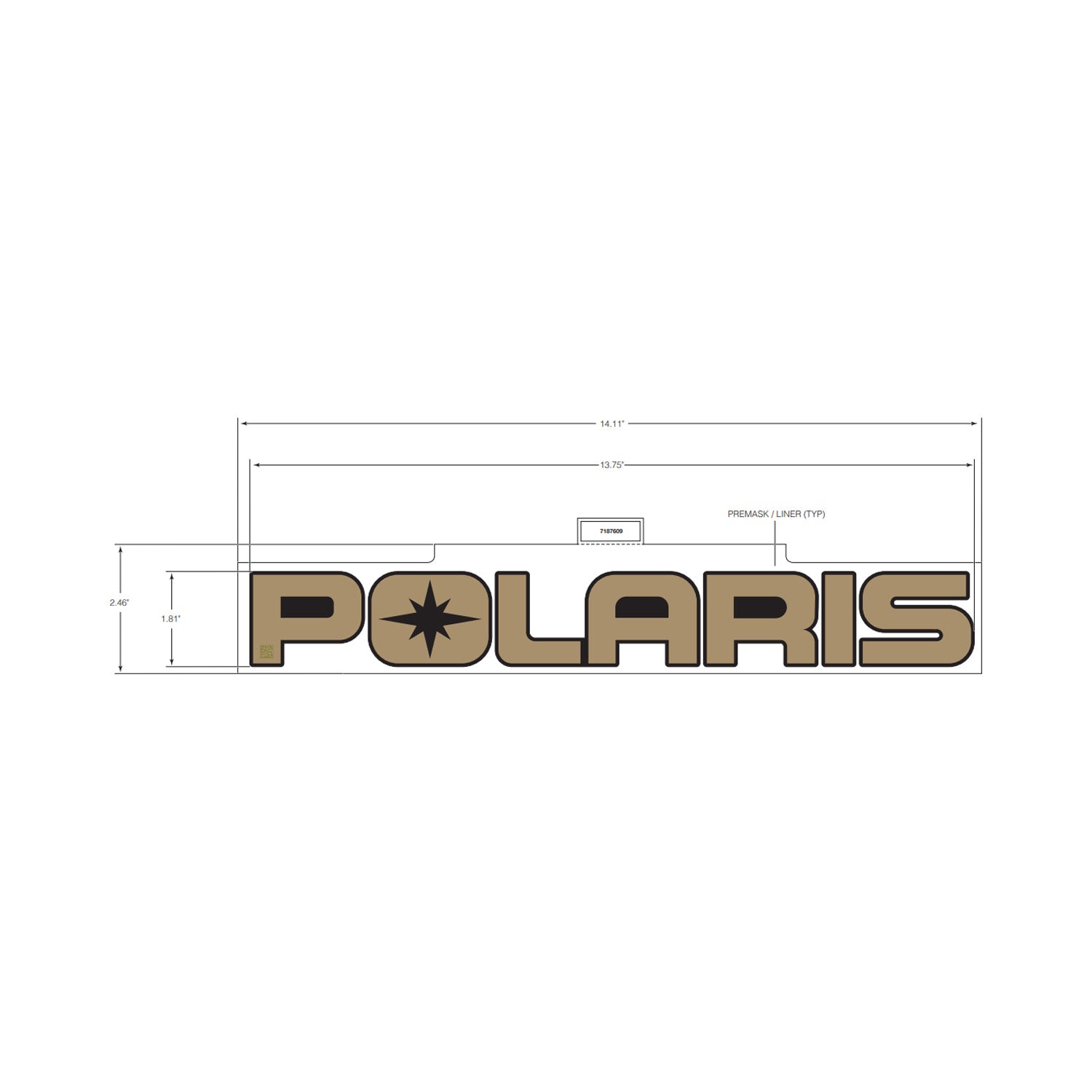 Tailgate Decal, Polaris, Gold by Polaris
