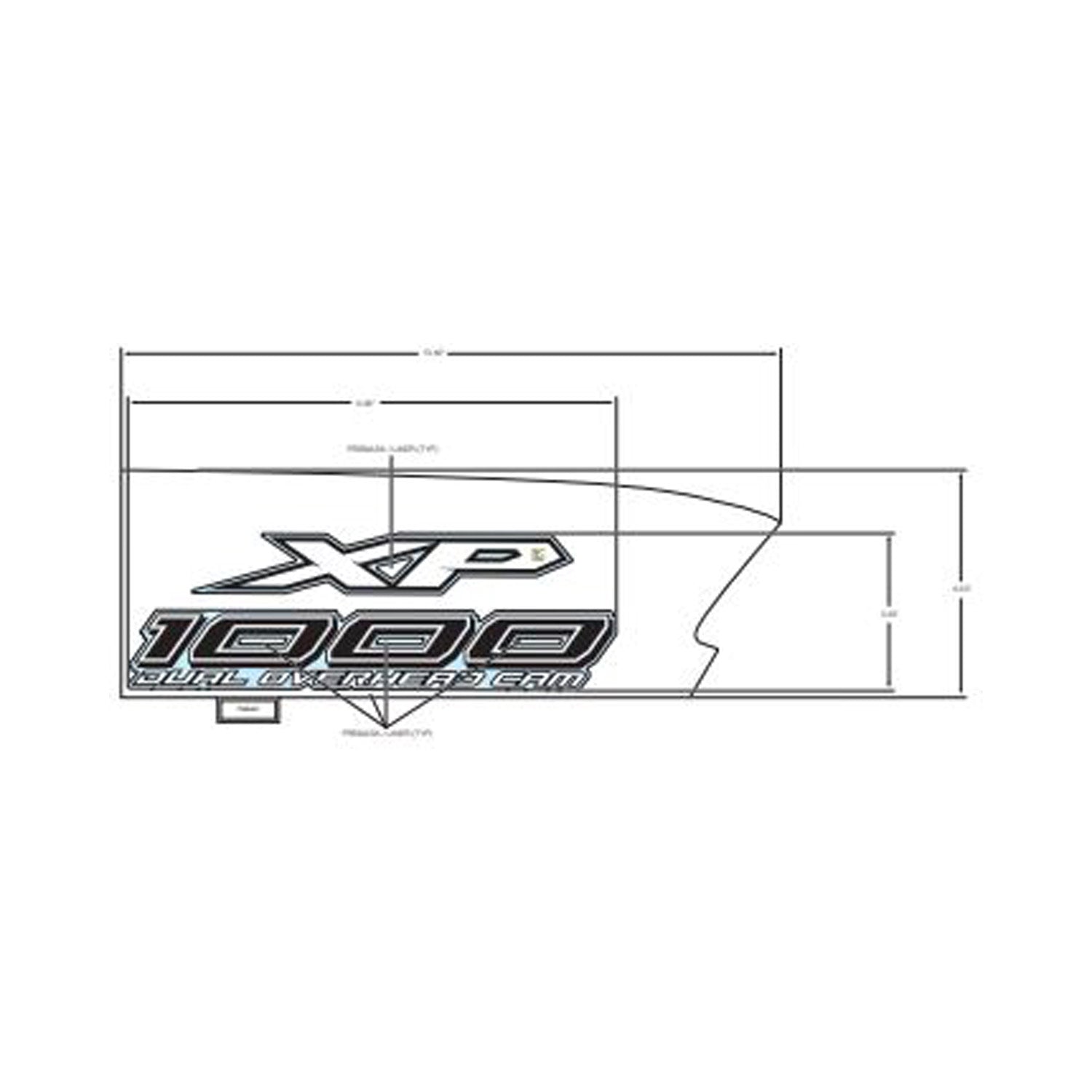 Black and gray right front fender decal with "XP 1000 Ranger EPS EFI" text and angular design.