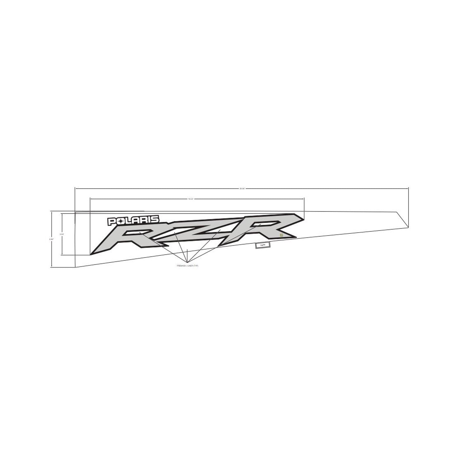 Rear Fender Decal, Upper, RZR, Left by Polaris