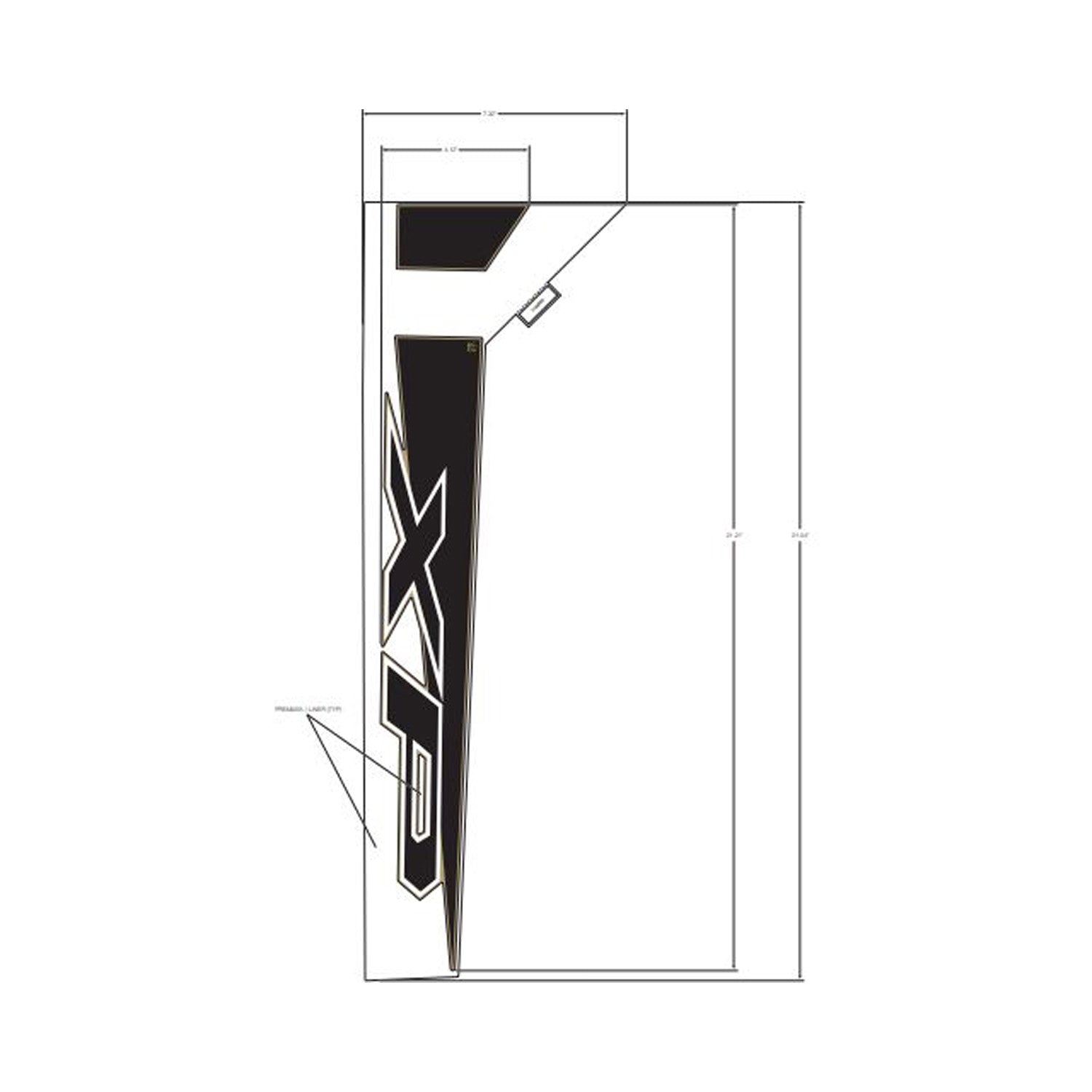 Front Fender Decal, Lower, Xp, Right by Polaris