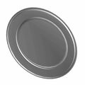 Gloss black circular alternator cover badge with smooth, glossy finish and raised edge.