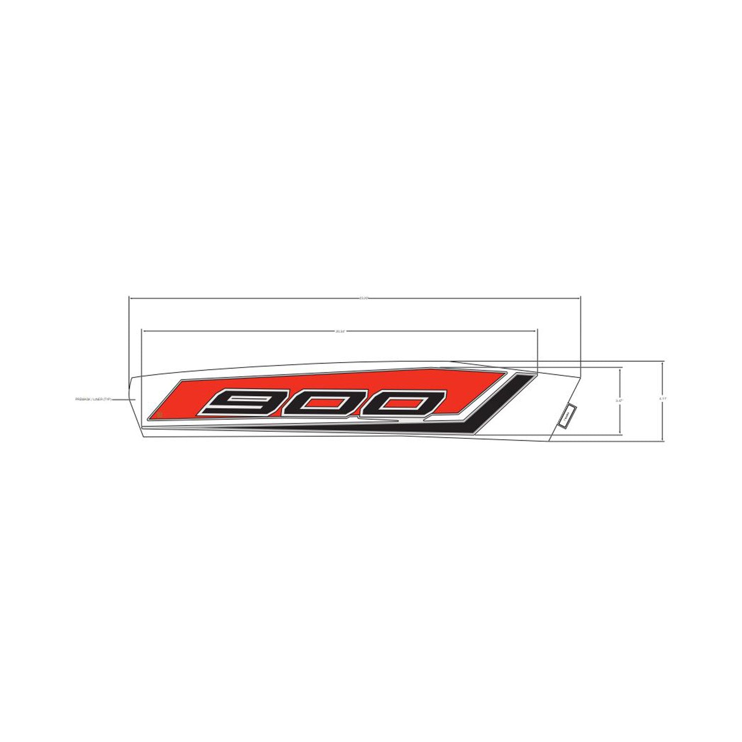Front Fender Decal, Upper, 900, Right by Polaris