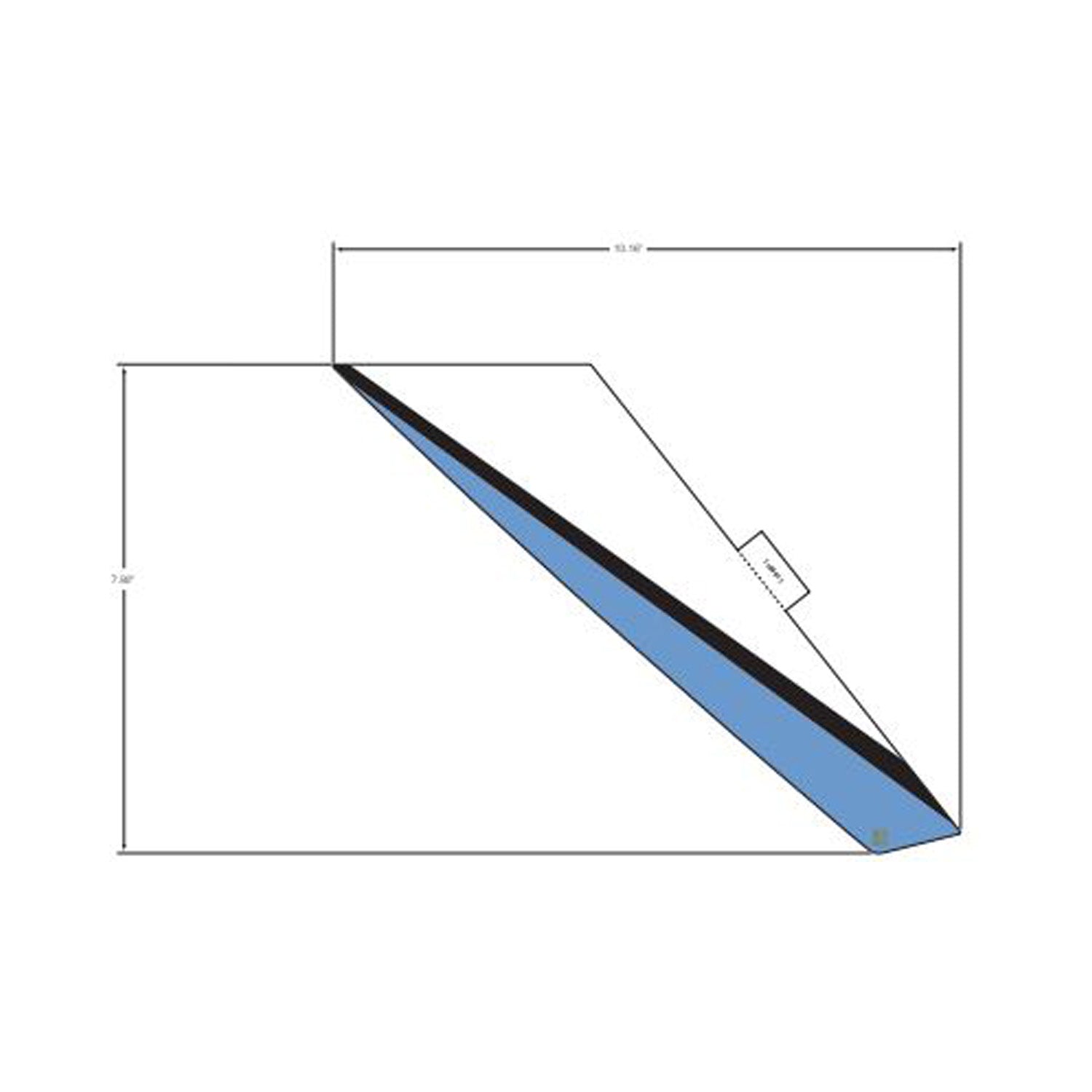 Right-side hood decal in blue, black, and white with sharp angled design.