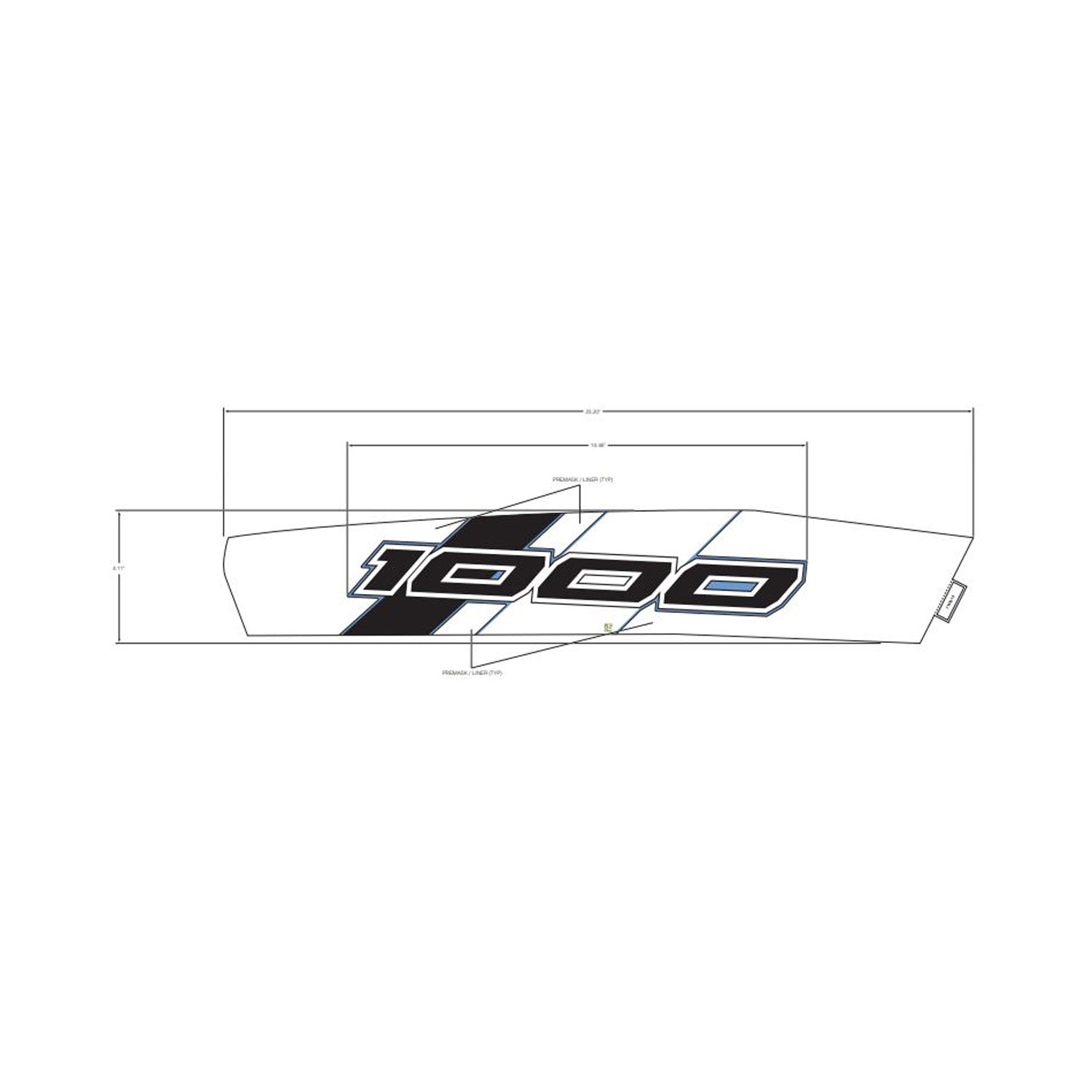 Front Fender Decal, Upper, 1000, Right by Polaris