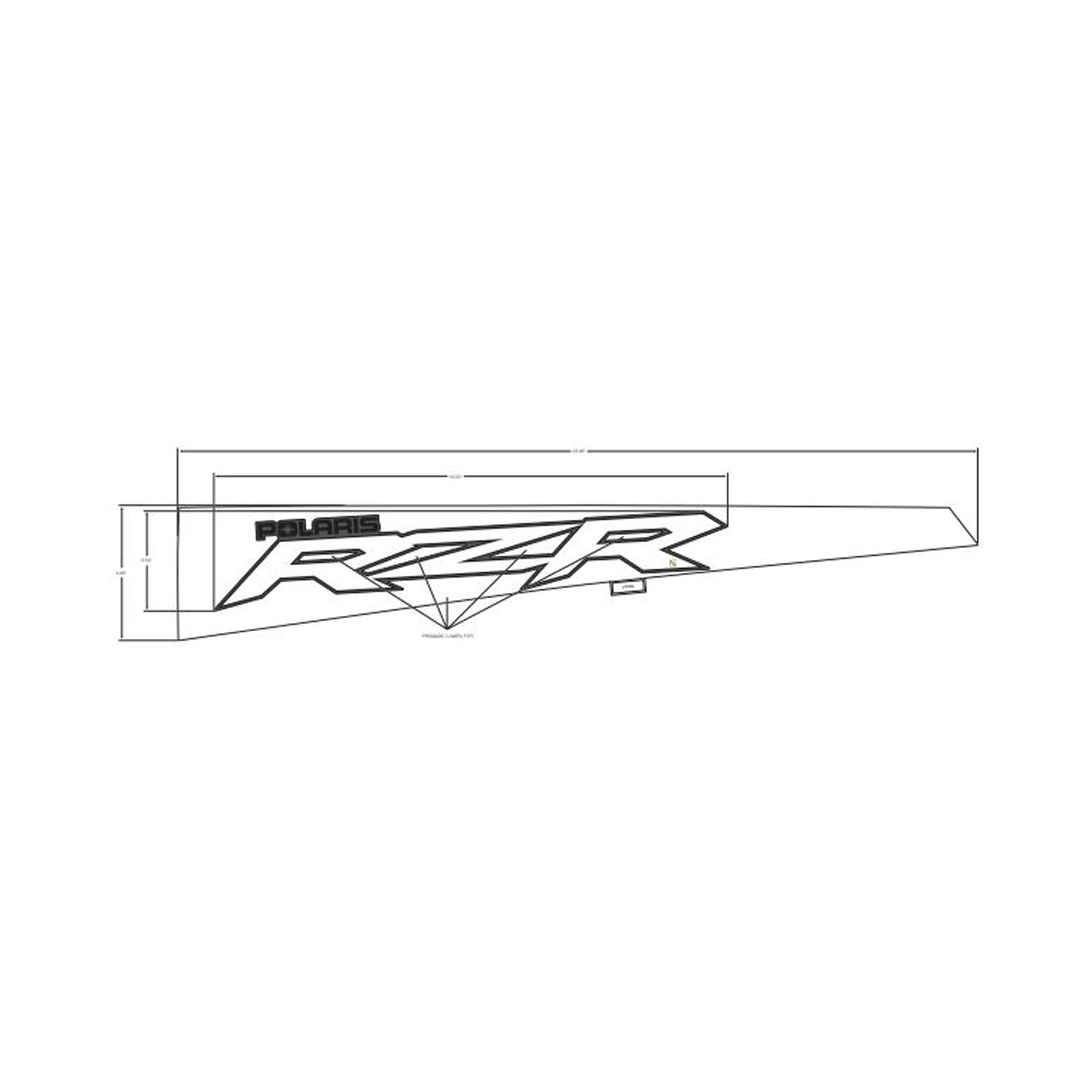 Rear Fender Decal, Upper, RZR, Left by Polaris