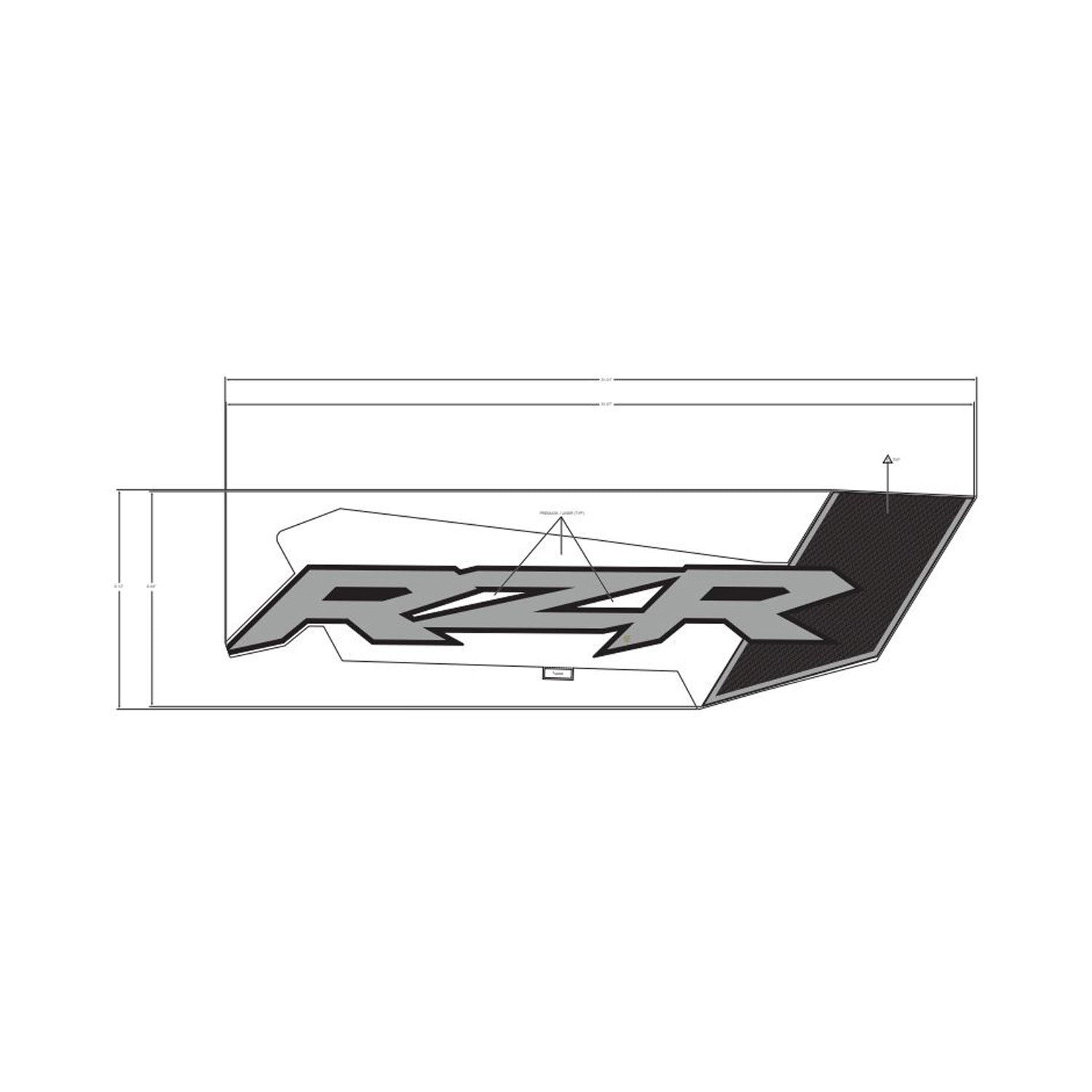 Front Upper Door Decal, RZR, Left by Polaris