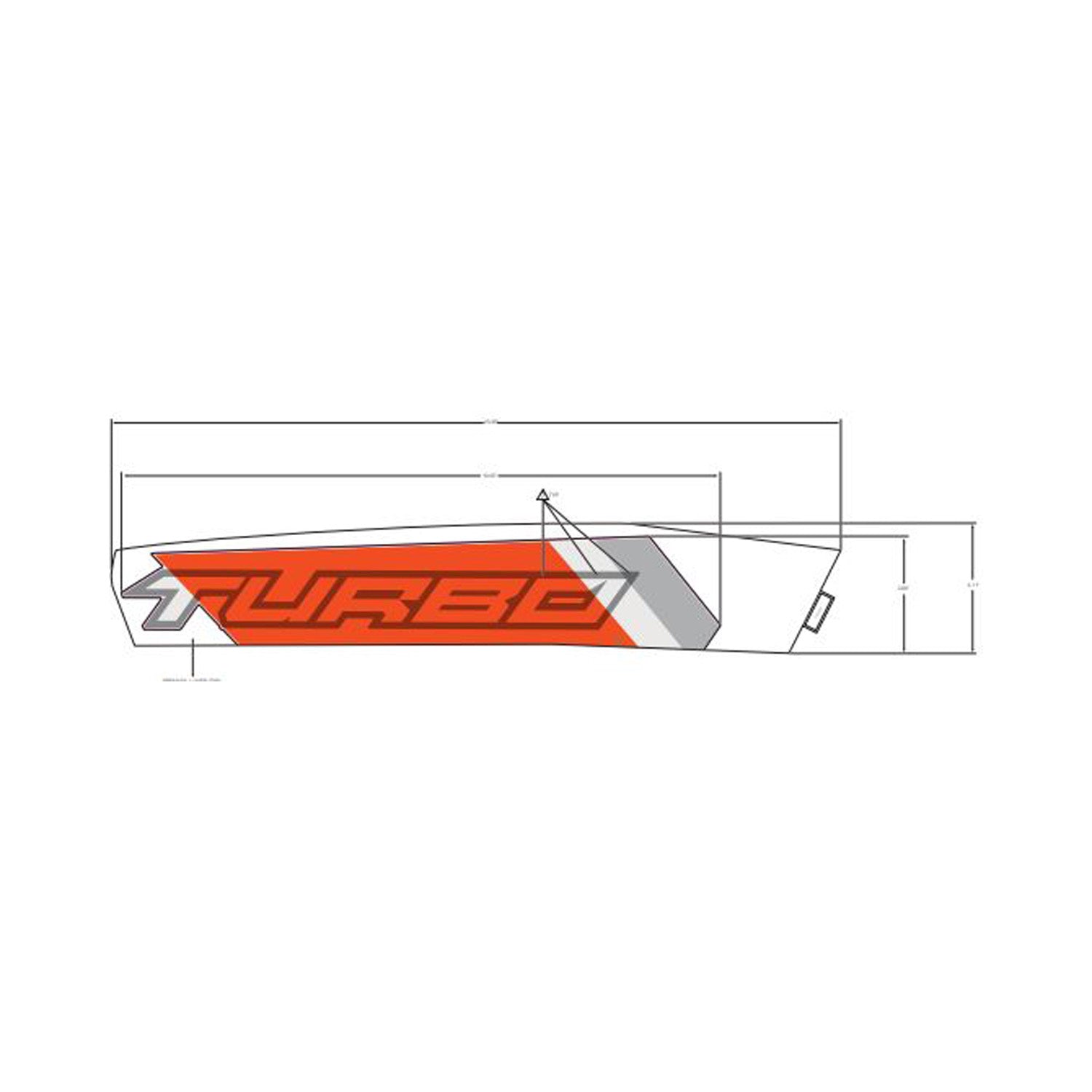 Red and gray angular Polaris fender decal with stylized "TURBO" lettering.
