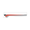 Left side upper door decal featuring red, black, and gray geometric design for Polaris RZR models.