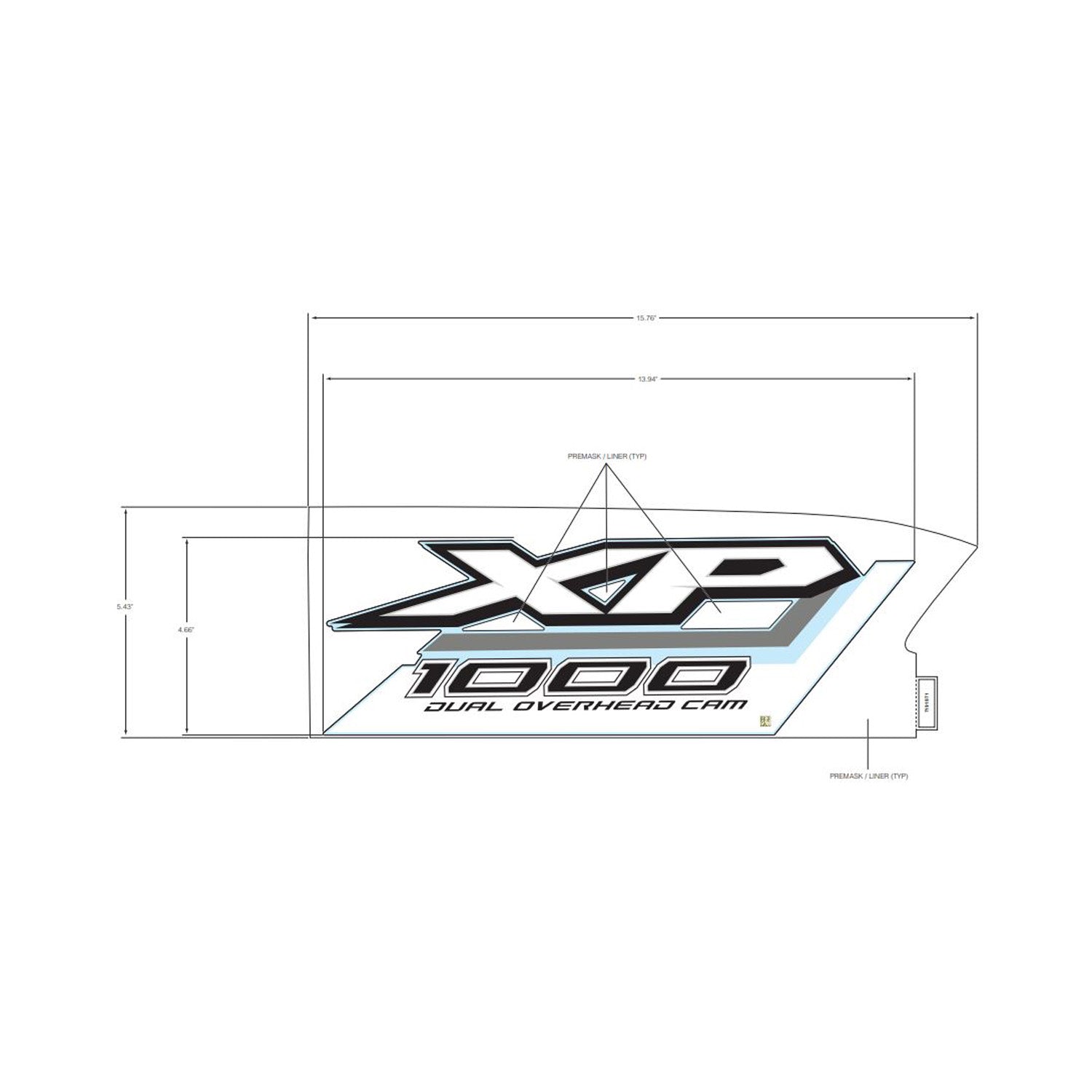 Front Fender Decal, Xp 1000, Right by Polaris