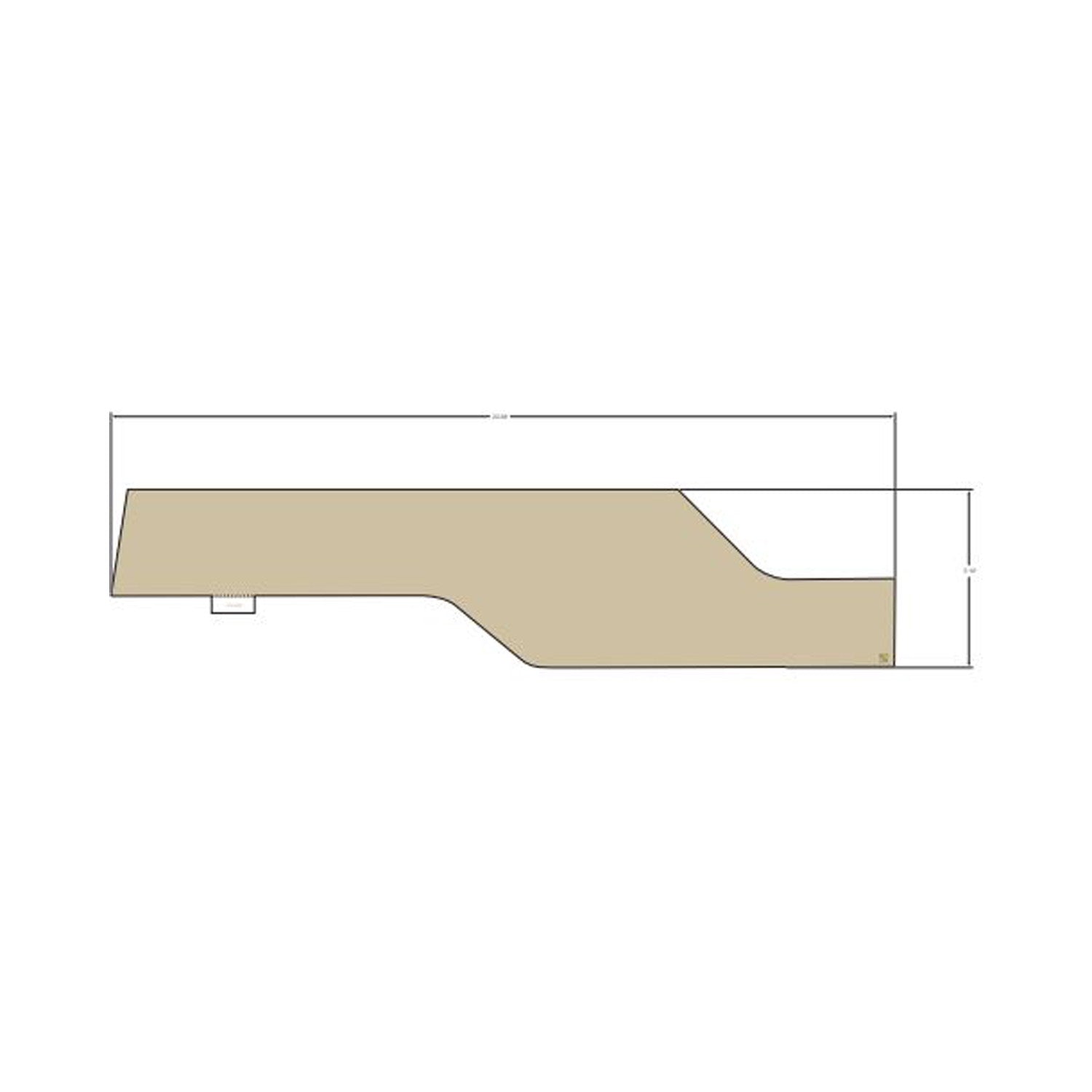 Beige right-side tailgate decal with angular cutouts for Polaris Ranger UTV, flat design.