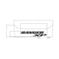 Black and gray "Ranger XP" center hood decal with bold, angular font and shadow accents.