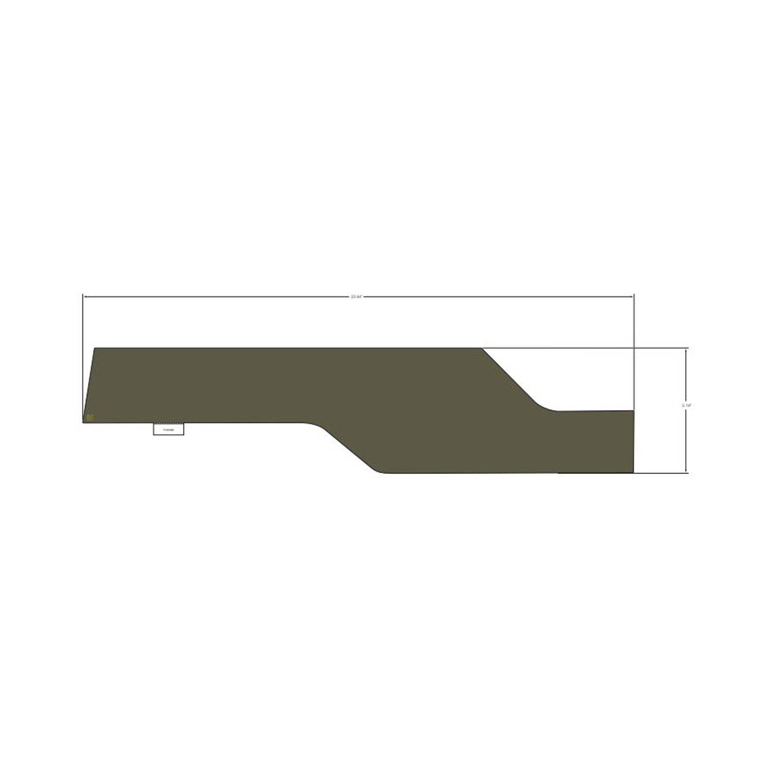 Olive green angular tailgate decal with sharp cutout, designed for Polaris Ranger UTVs.