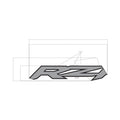Gray and black angular RZR decal with sharp edges for rear right door of Polaris vehicle.