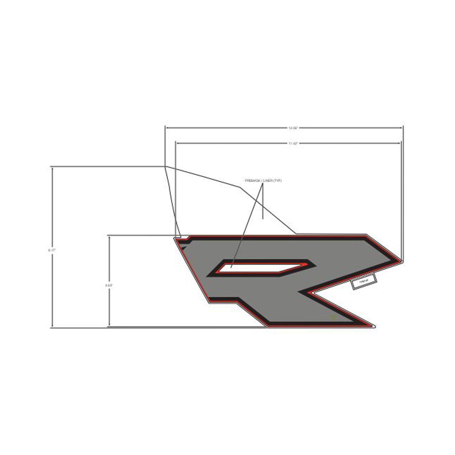 Front Door Decal, Middle, RZR, Right by Polaris