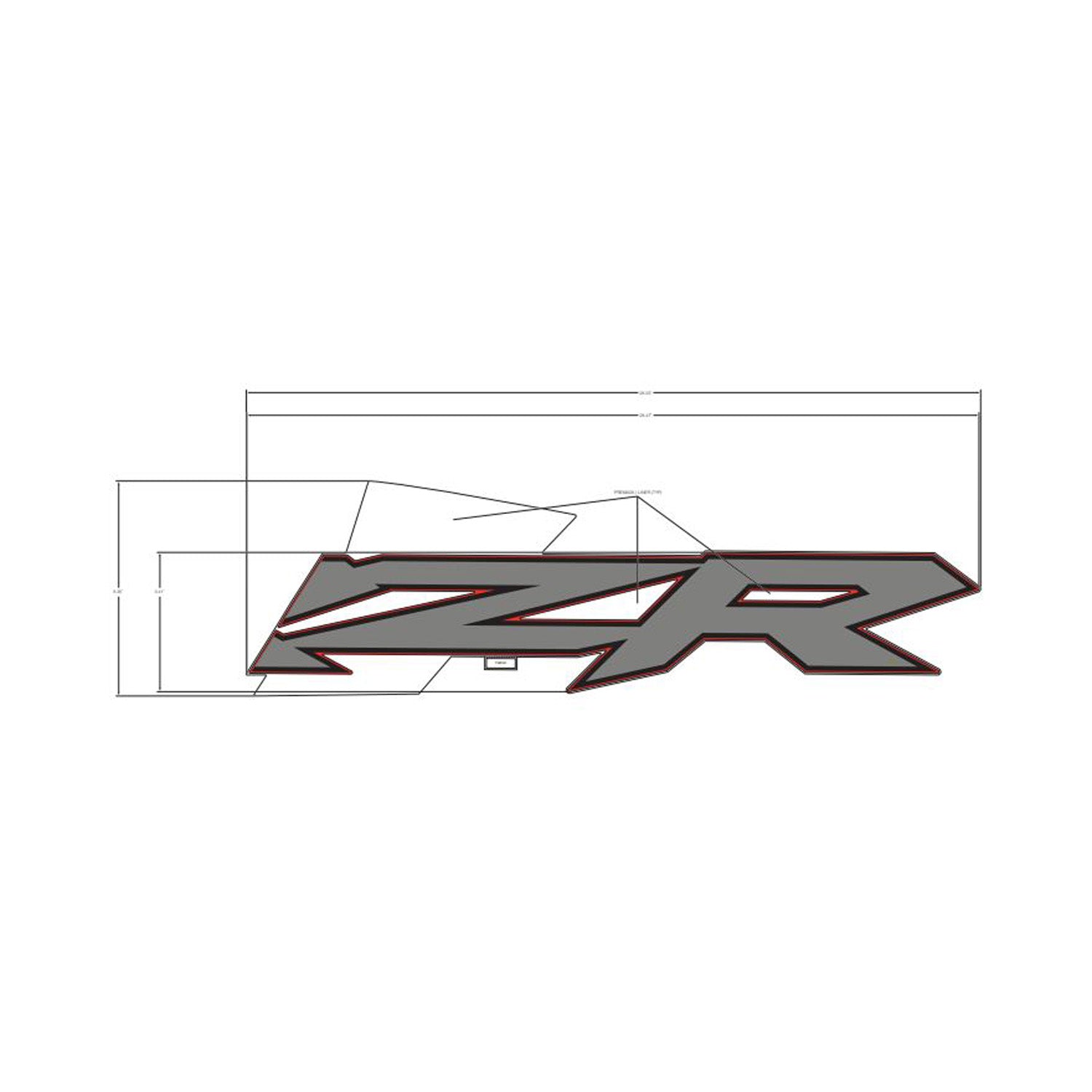 Rear Door Decal, Middle, RZR, Left by Polaris