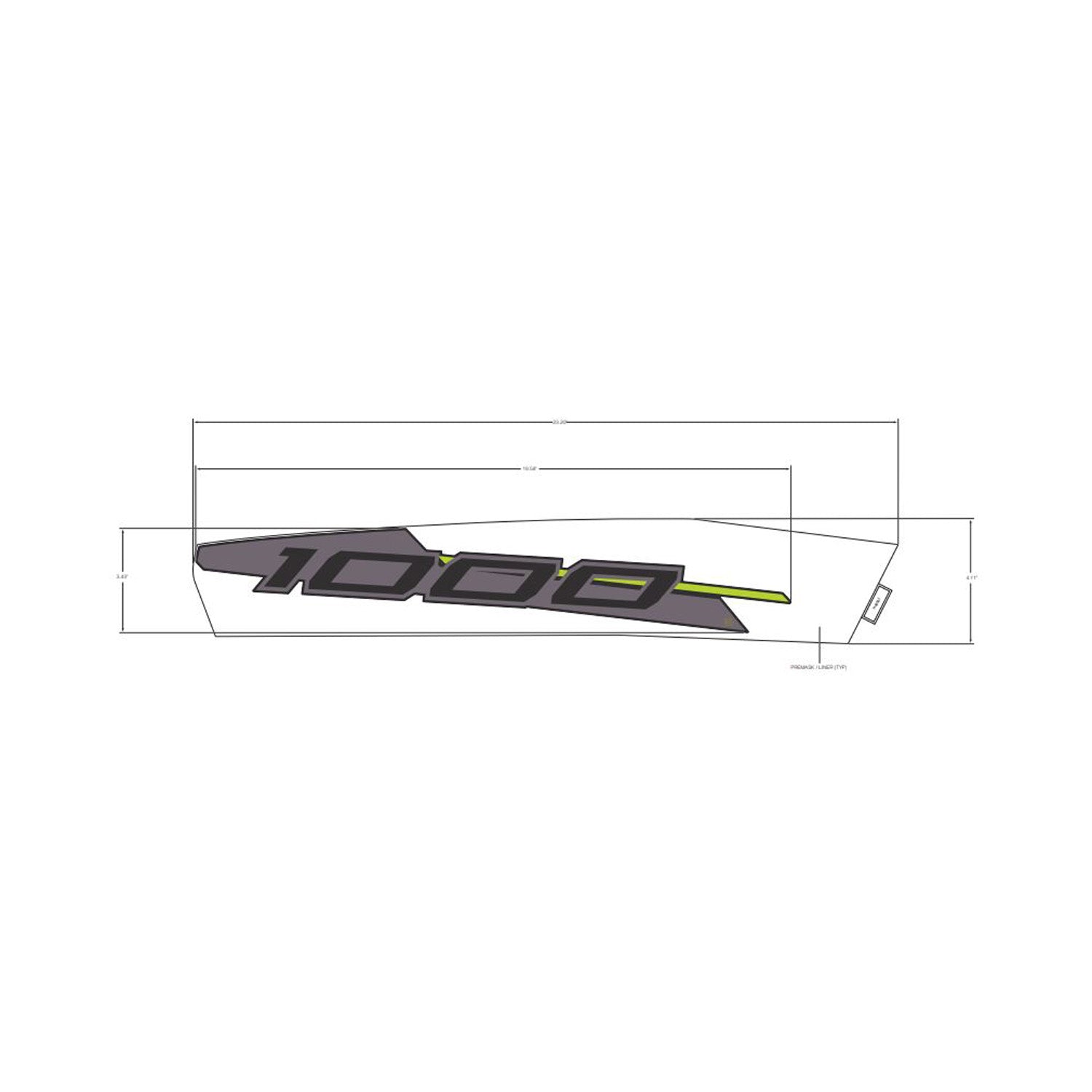 Front Fender Decal, Upper, 1000, Right by Polaris