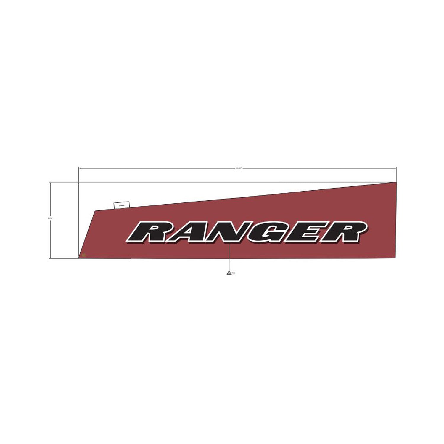 Cargo Box Decal, Ranger, Red, Left by Polaris
