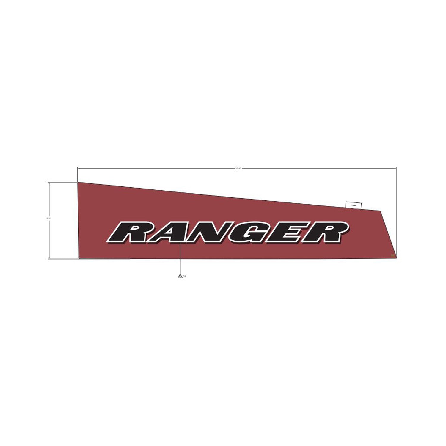 Cargo Box Decal, Ranger, Red, Right by Polaris