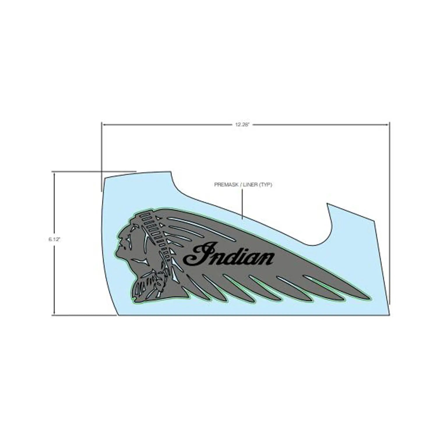 Tank Decal, Headdress Left Shadow by Indian