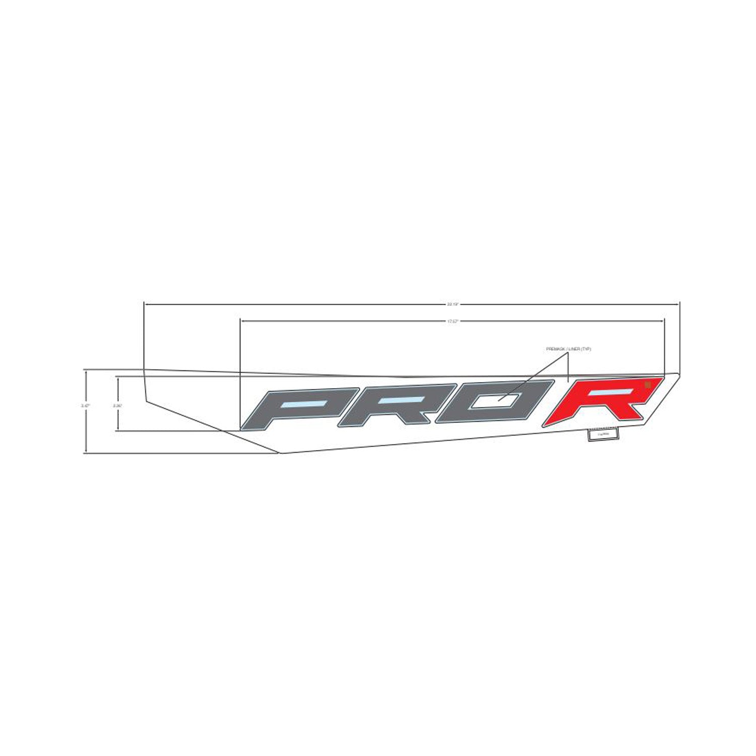 Rear Fender Decal, Lower, Pro R, Left by Polaris