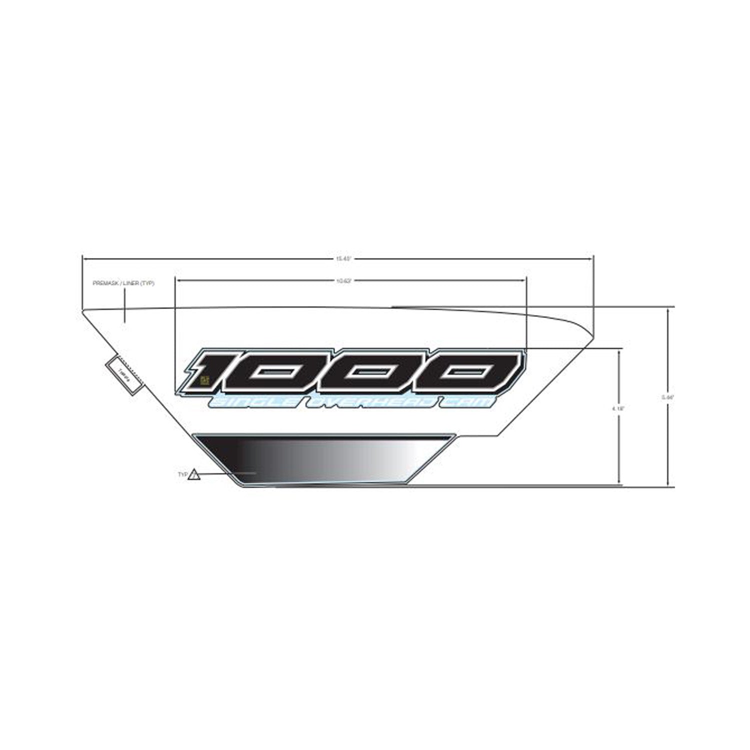 Front Fender Decal, 1000, Right by Polaris